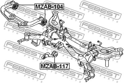 Сайлентблок заднего дифференциала FEBEST MZAB117