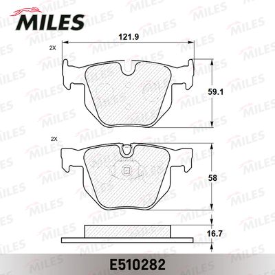 Колодки тормозные задние Miles E510282