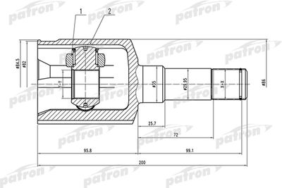ШРУС внутренний левый PATRON PCV1500