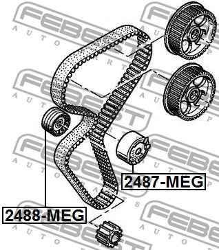 Ролик обводной ремня ГРМ FEBEST 2488MEG