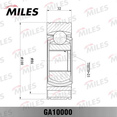 ШРУС внутренний Miles GA10000