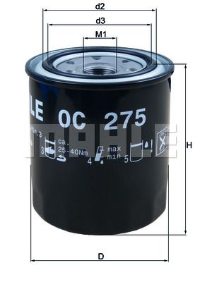 Фильтр масляный MAHLE OC275