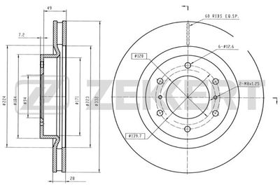 Диск тормозной передний Zekkert BS5433