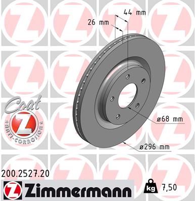Диск тормозной ZIMMERMANN 200252720