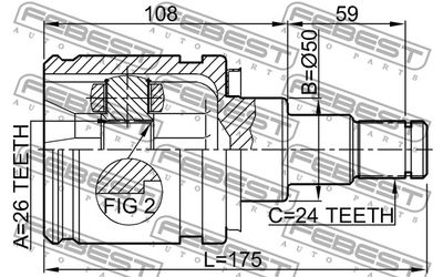 ШРУС внутренний левый FEBEST 0111AZT250LH