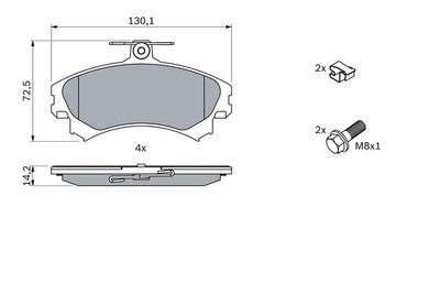 Колодки тормозные дисковые передние BOSCH 0986424371