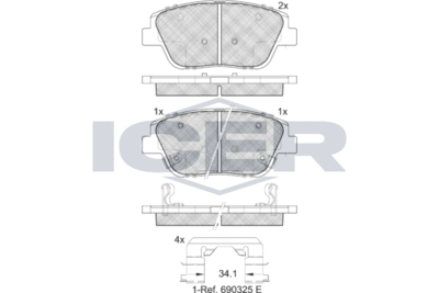 Колодки тормозные ICER 182136