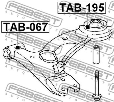 Сайлентблок рычага переднего задний FEBEST TAB195