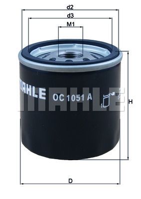 Фильтр масляный MAHLE OC1051A