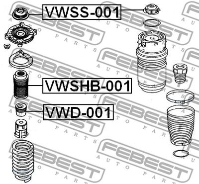 Опора амортизатора переднего FEBEST VWSS001