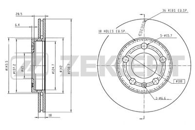 Диск тормозной передний Zekkert BS5337