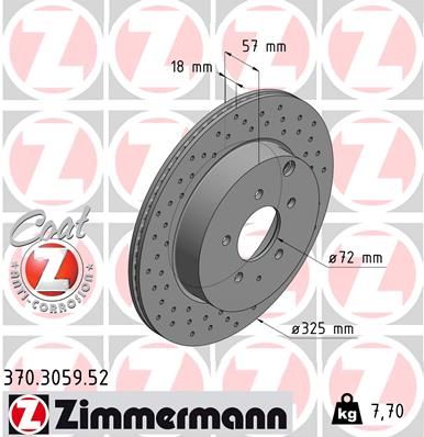Диск тормозной ZIMMERMANN 370305952