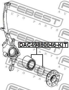 Подшипник передней ступицы FEBEST DAC49880046KIT