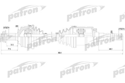 Полуось правая PATRON PDS7905
