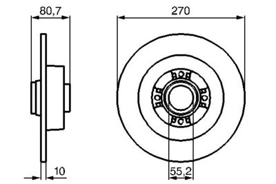 Диск тормозной задний BOSCH 0986479196