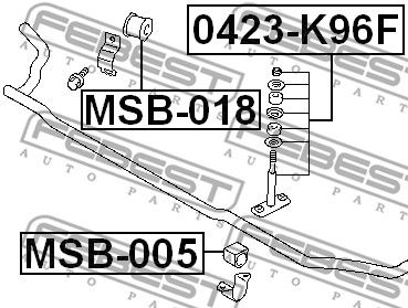 Втулка стабилизатора переднего FEBEST MSB005