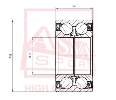 Подшипник ступицы ASVA DAC28580044