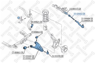 Тяга рулевая STELLOX 5505062SX