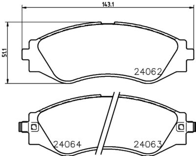 Колодки тормозные дисковые передние Mintex MDB2563