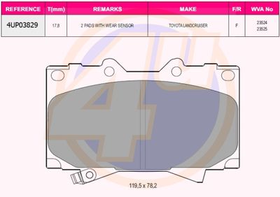 Колодки тормозные TOYOTA 04465YZZCM