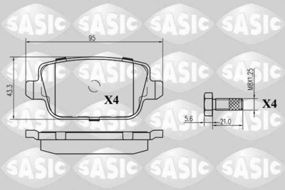 Колодки тормозные дисковые комплект SASIC 6216023