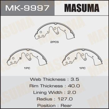 Колодки тормозные барабанные Masuma MK9997