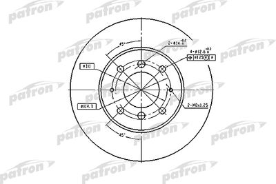 Диск тормозной передний PATRON PBD4345