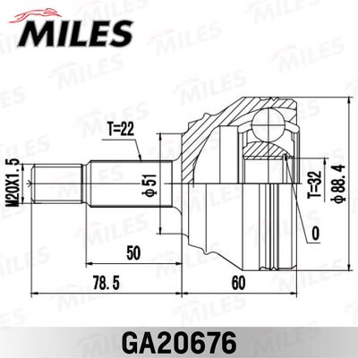 ШРУС наружный Miles GA20676