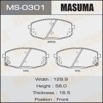 Колодки тормозные дисковые Masuma MS0301