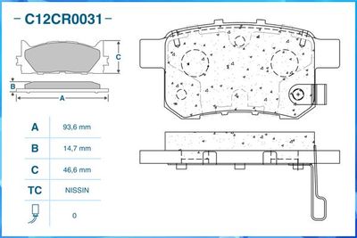 Колодки тормозные задние CWORKS C12CR0031