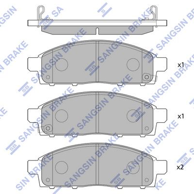Колодки тормозные передние SANGSIN SP1361