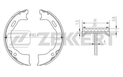 Колодки тормозные барабанные задние Zekkert BK4149
