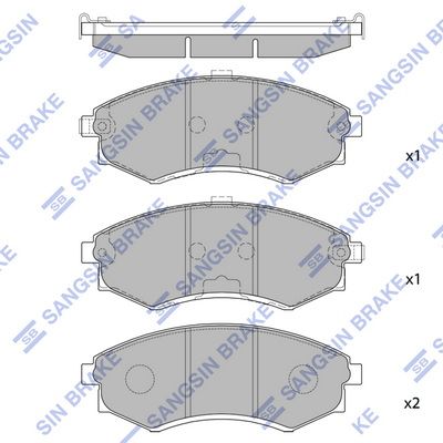 Колодки тормозные передние SANGSIN SP1048