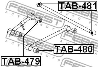 Сайлентблок заднего продольного рычага FEBEST TAB481