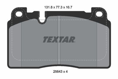 Комплект колодок для дискового тормоза TEXTAR 2564305