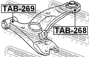 Сайлентблок рычага переднего задний FEBEST TAB268