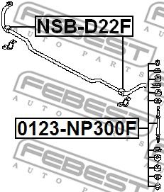Тяга стабилизатора переднего FEBEST 0123NP300F