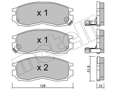Комплект колодок для дискового тормоза METELLI 2202240
