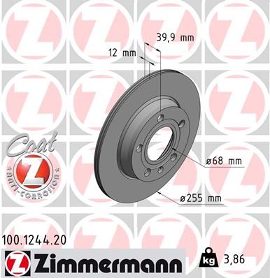Диск тормозной ZIMMERMANN 100124420