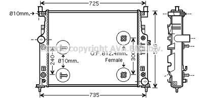 Радиатор системы охлаждения AVA MSA2436