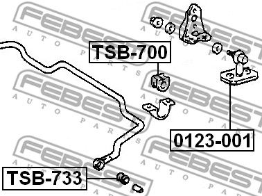 Втулка стабилизатора переднего FEBEST TSB733