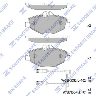 Колодки тормозные передние SANGSIN SP2194