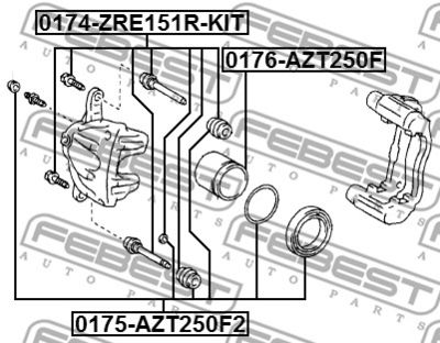 Поршень тормозного суппорта Master Kit 77A2444