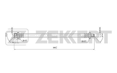 Шланг тормозной передний Zekkert BS9404