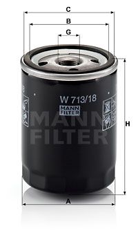 Фильтр масляный MANN-FILTER W71318