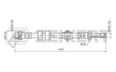 Шланг тормозной передний Zekkert BS9055