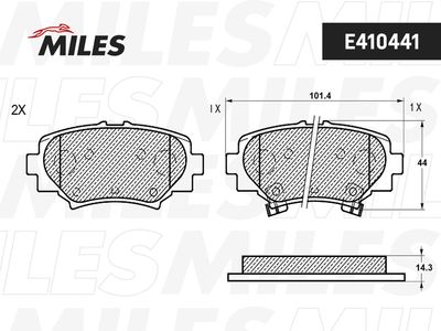 Колодки тормозные задние Miles E410441