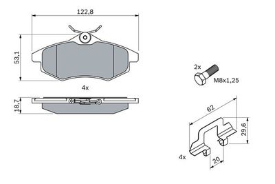 Колодки тормозные дисковые передние BOSCH 0986494262