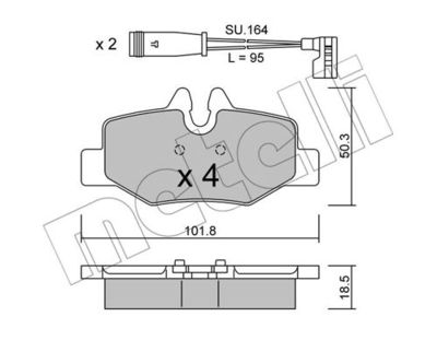 Комплект колодок для дискового тормоза METELLI 2205760K