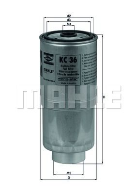 Фильтр топливный MAHLE KC36